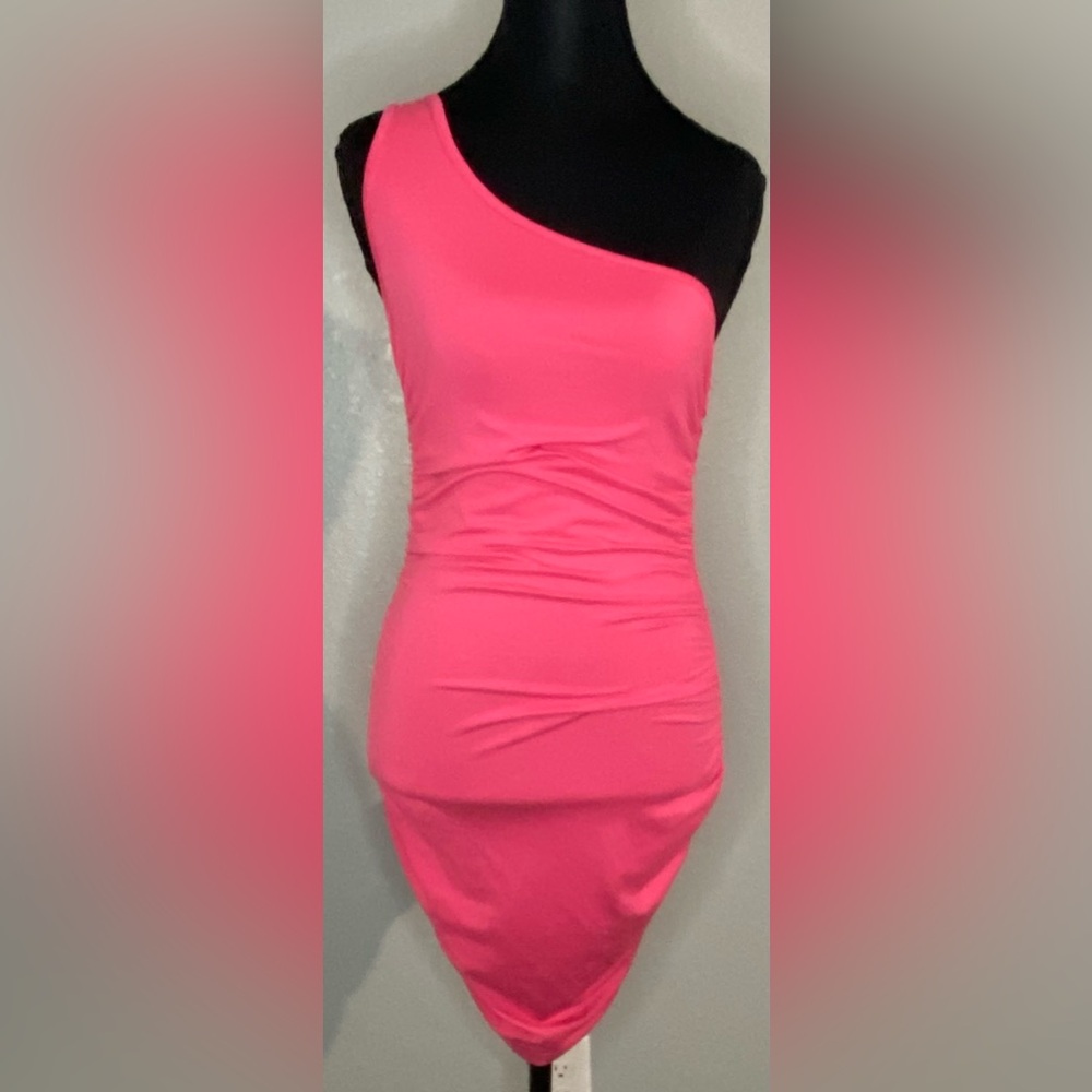 Vibrant Pink One Shoulder Dress